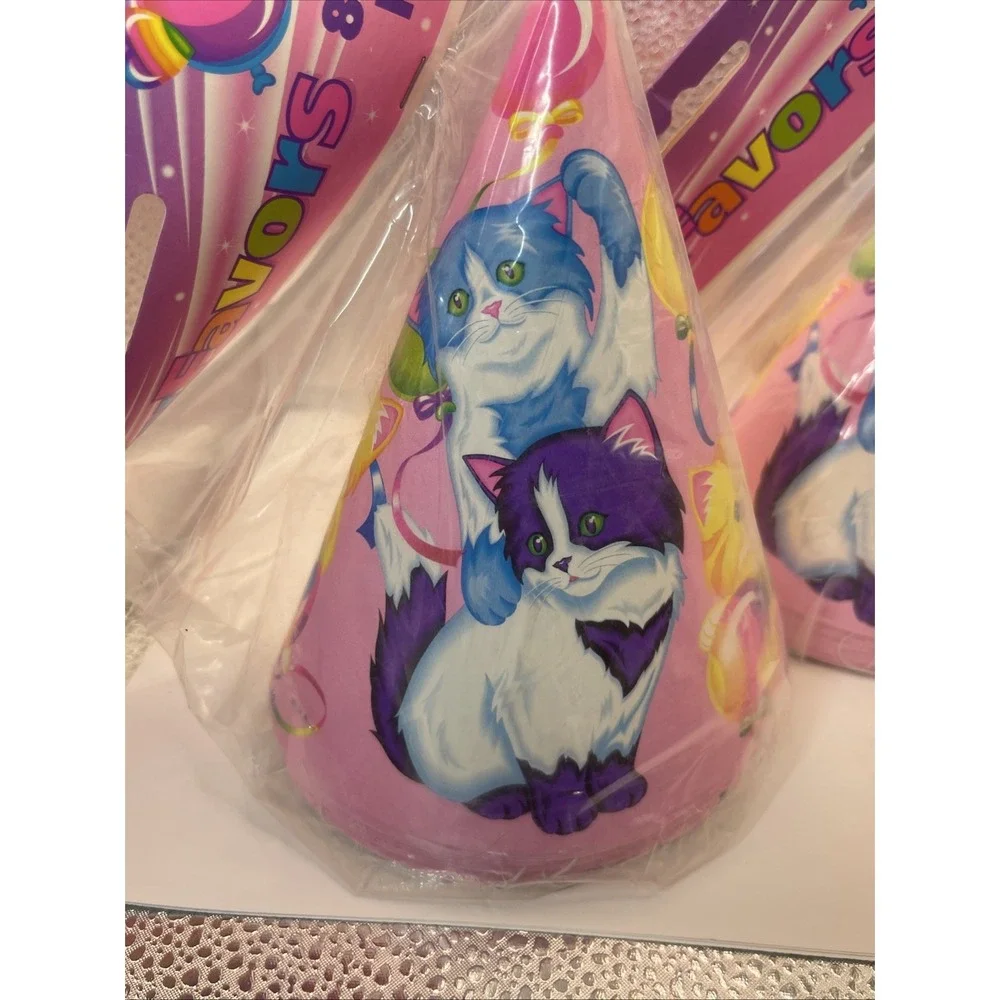 2 Packs Vintage Lisa Frank Kitten Love Balloon Party Hats New 26 Total